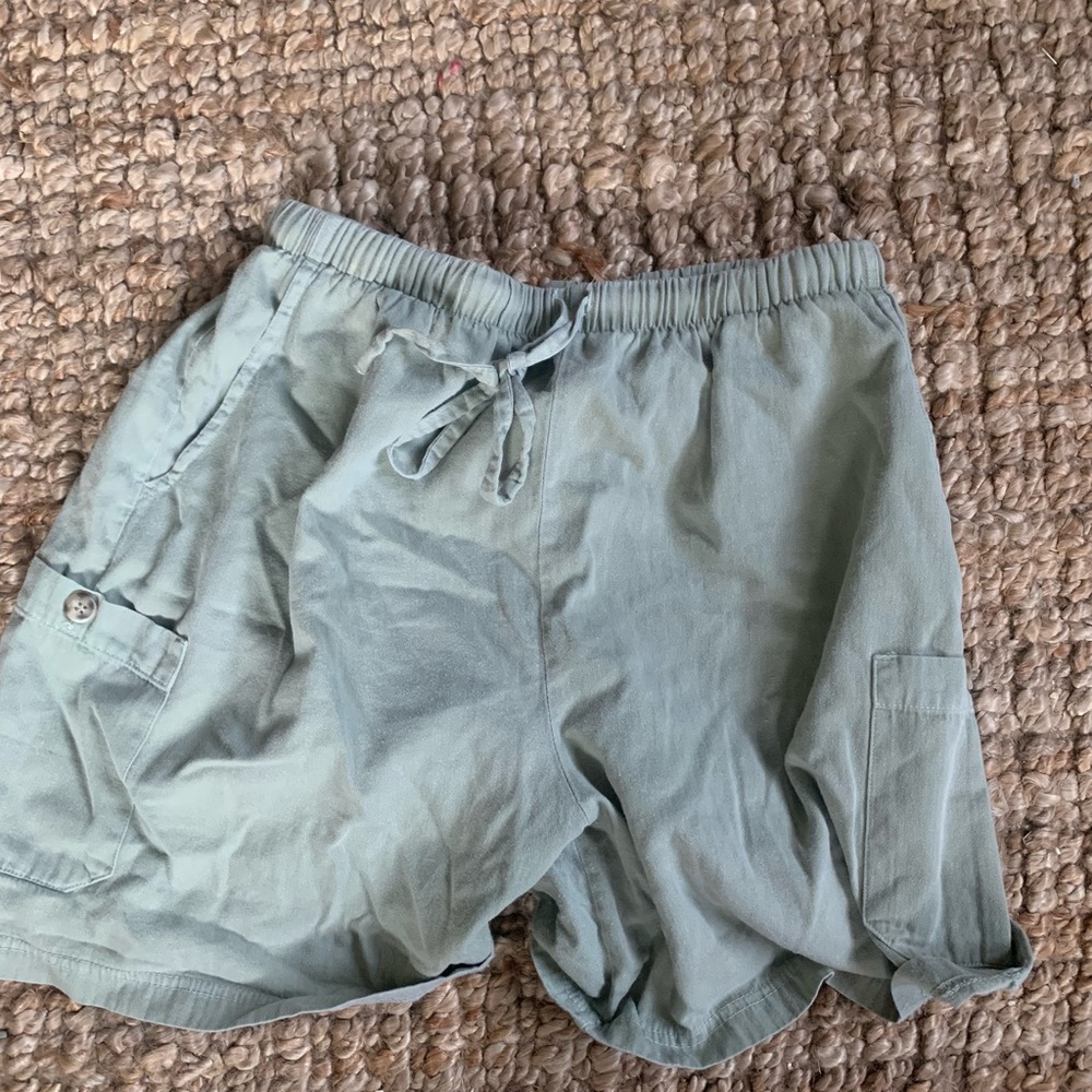 Green cargo shorts
